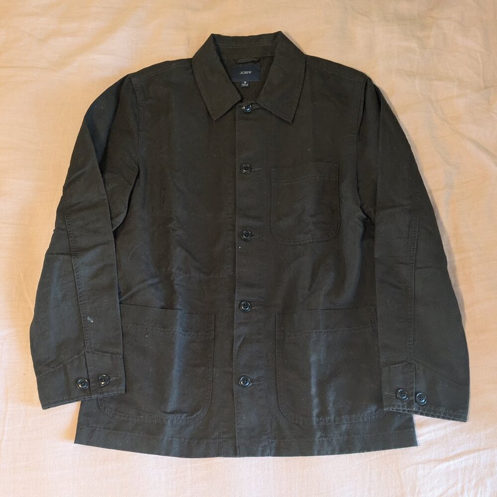 J.Crew Brown Chore Jacket Linen Cotton Blend Workwear Size S - Picture 3 of 3